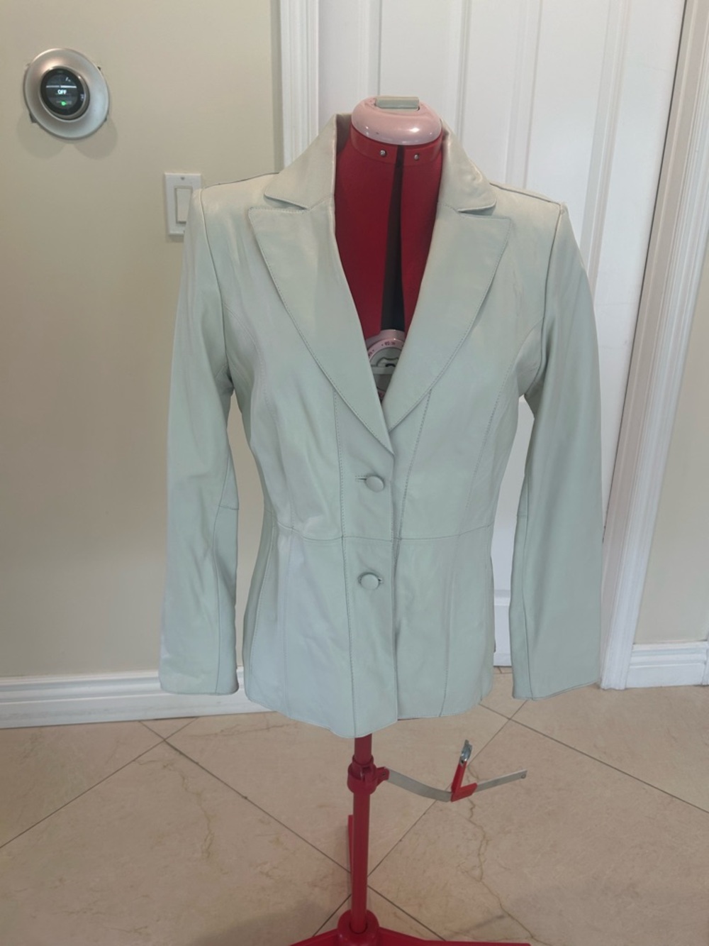 Pamela McCoy Lined Leather Blazer XS